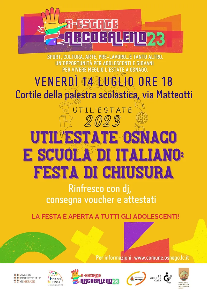 Util'estate osnago e scuola di italiano: festa di chiusura