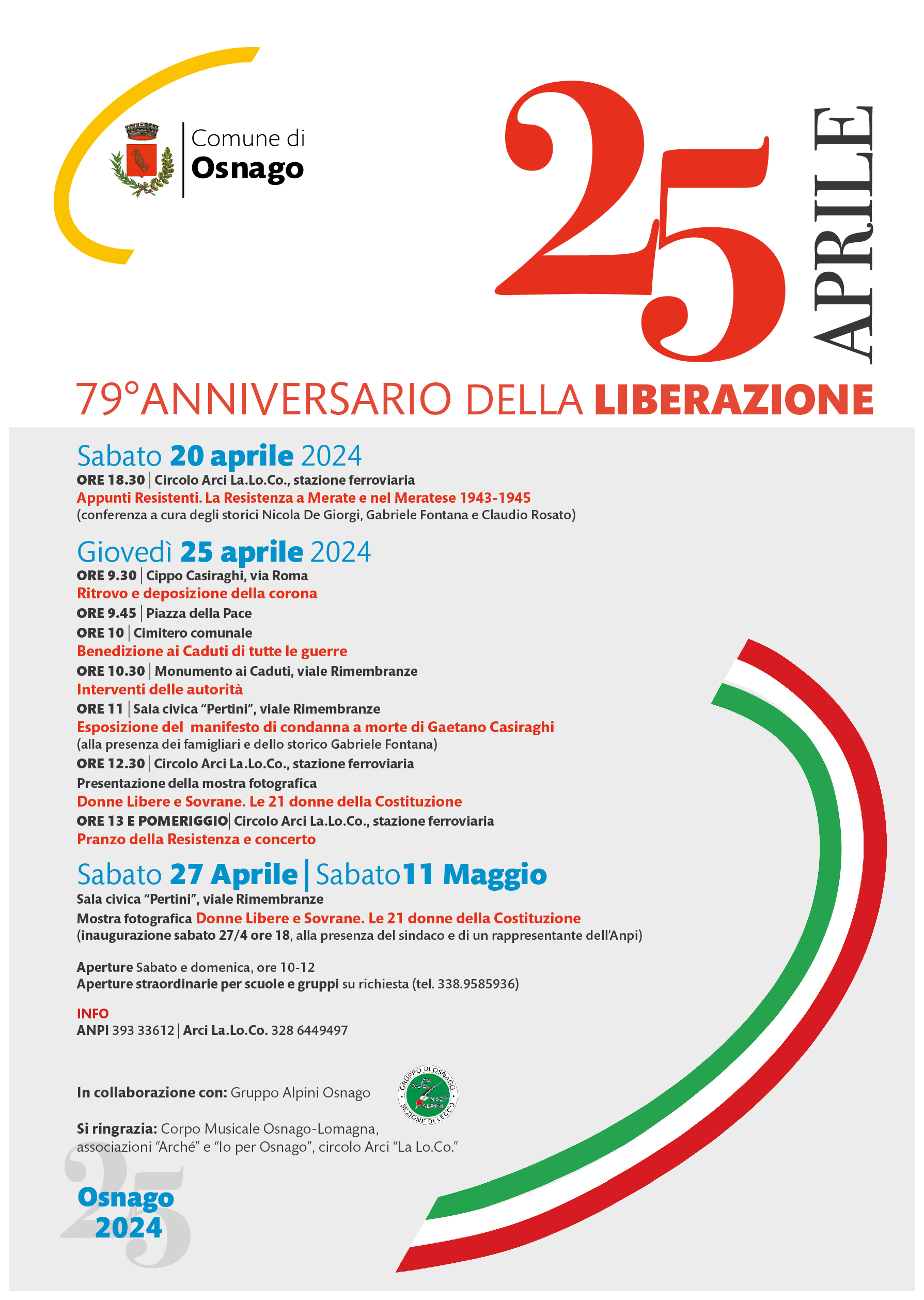 Festa della Liberazione: il programma delle cerimonie e della festa