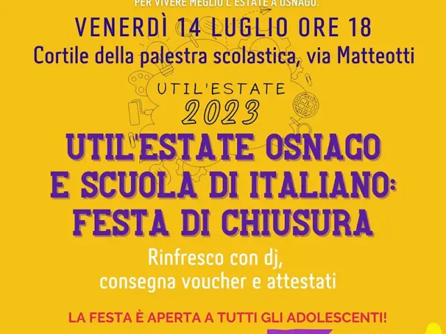Util'estate osnago e scuola di italiano: festa di chiusura